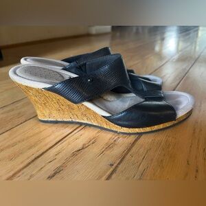 Black Wedge Sandals